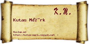 Kutas Márk névjegykártya
